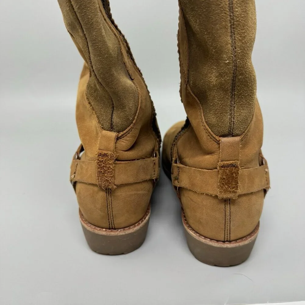 Teva De La Vina Women Size 8 Waterproof Leather Riding Tall Boot Brown 1017143